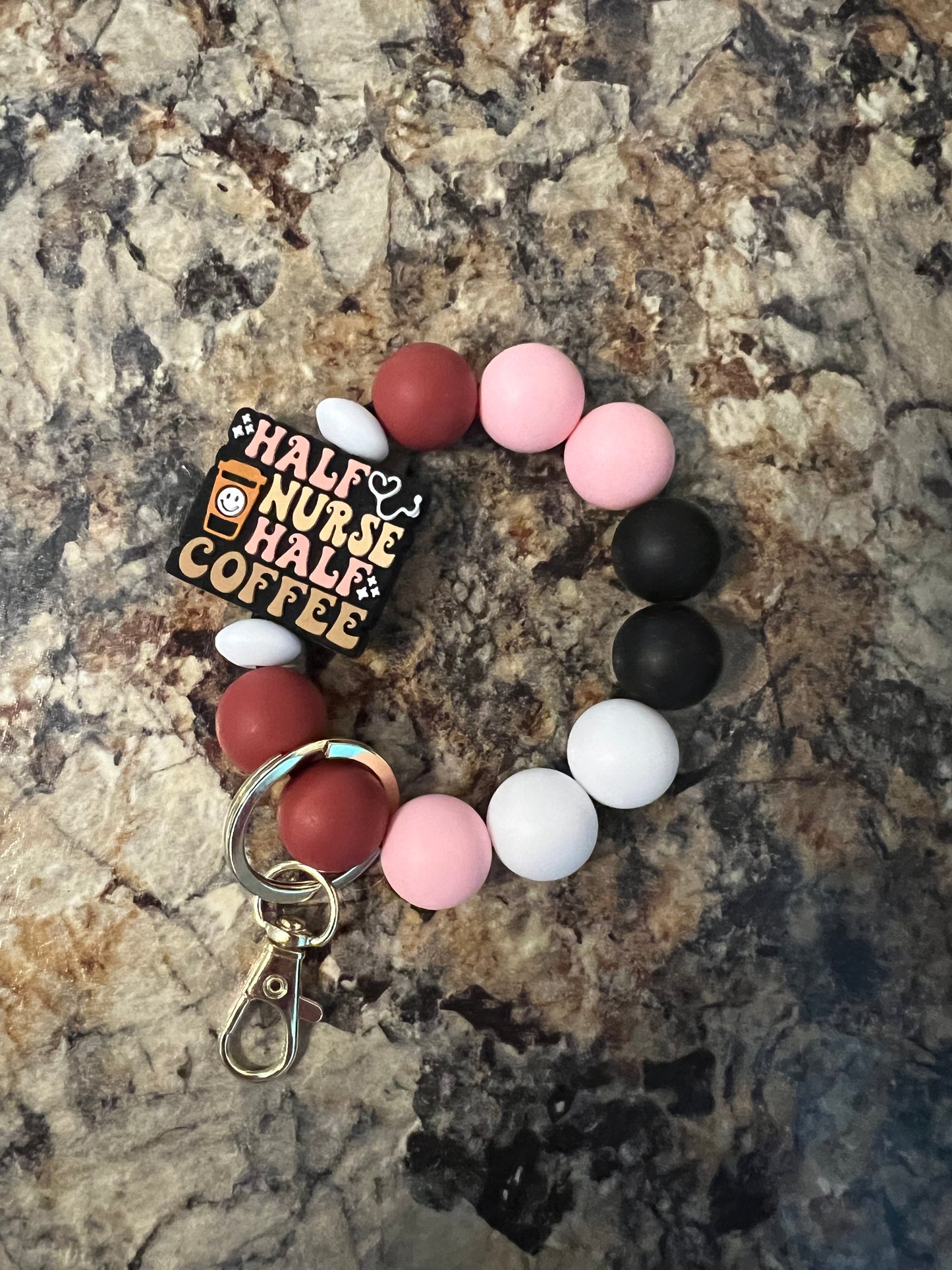 Nurse themed wristlet keychain