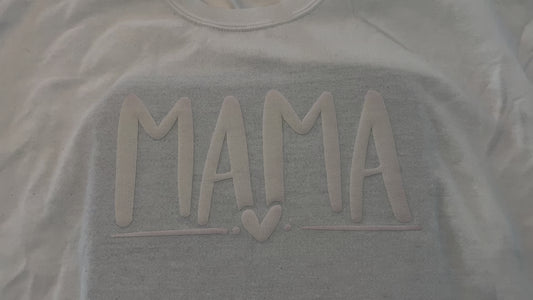 “Mama” Puff UV color changing crewneck sweatshirt.